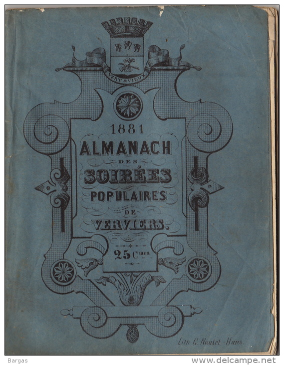 Almanach Des Soirées Populaires De Verviers 1881 - 1801-1900