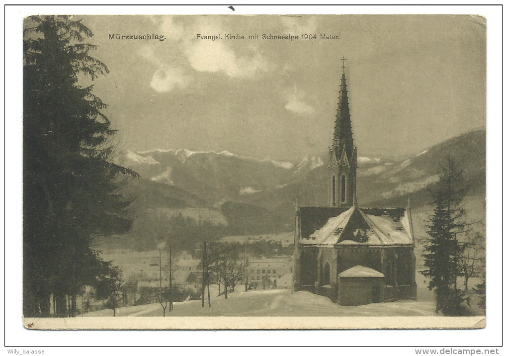 CPA - Autriche - MURZZUSCHLAG - Evangel . Kirche Mit Schneealpe 1904 Meter  // - Mürzzuschlag