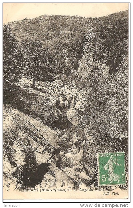 BIDARRAY - La Gorge Du Pont D´Enfer - ND 6 - écrite En 1913 - Tbe - Bidarray