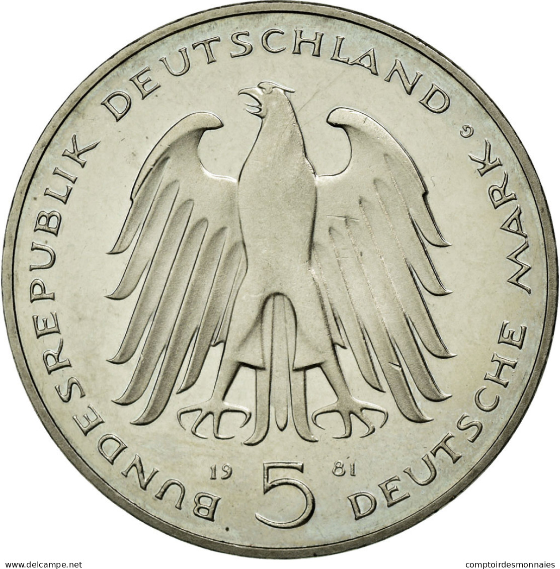 Monnaie, République Fédérale Allemande, 5 Mark, 1981, Karlsruhe, Germany - 5 Marcos