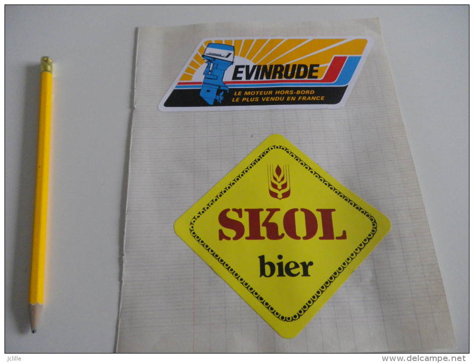 Autocollants - SKOL BIER BIERES - EVINRUDE MOTEUR HORS BORD - Pegatinas