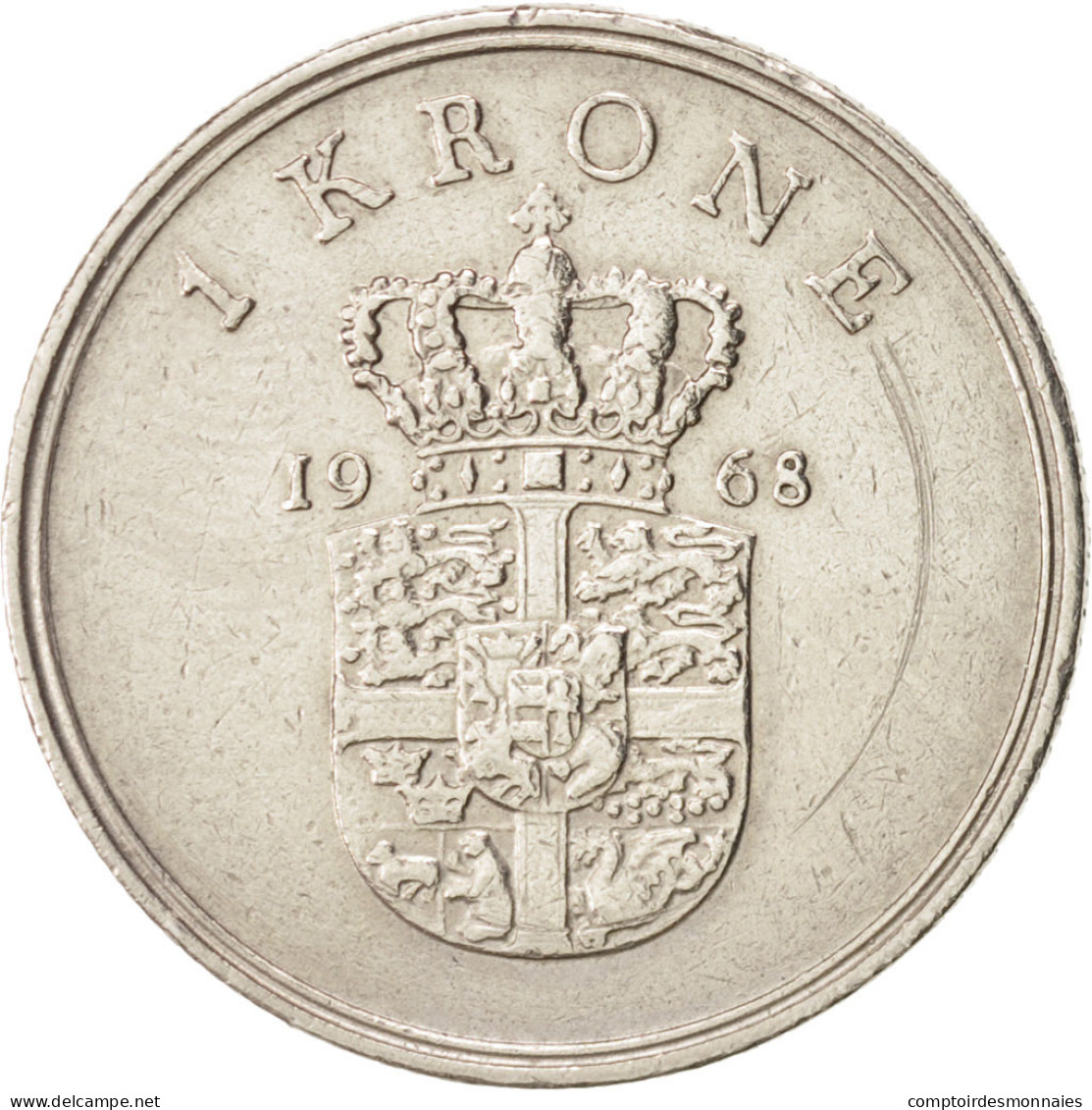 Monnaie, Danemark, Frederik IX, Krone, 1968, Copenhagen, TTB, Copper-nickel - Denmark