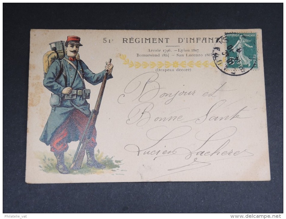 MILITARIA - Cp Du 51 ème Régiment D' Infanterie - A Voir - Lot P13355 - Regiments