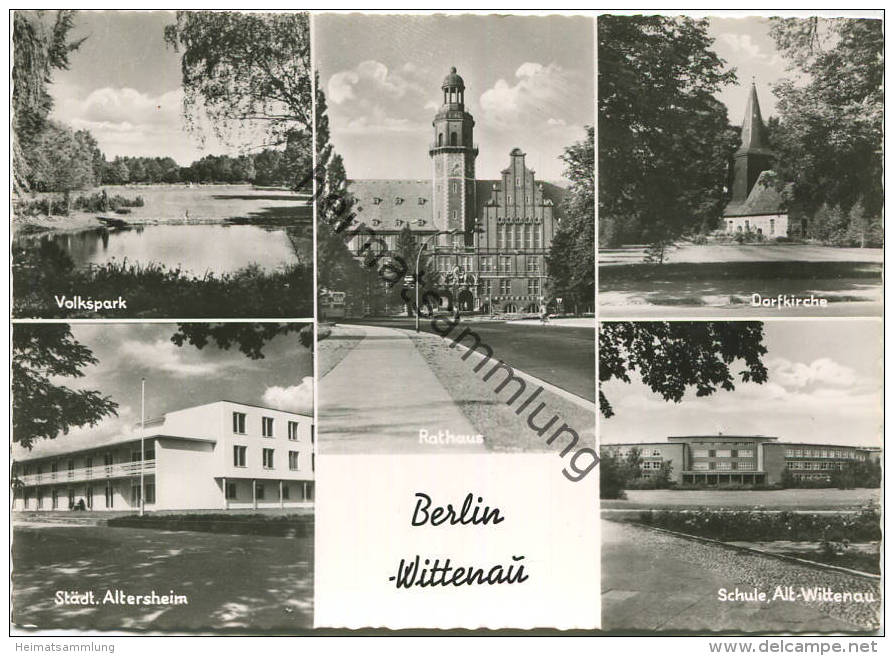 Berlin-Wittenau - Altersheim - Schule - Volkspark - Foto-AK Grossformat - Verlag Foto-Hübner Berlin-Heiligensee - Reinickendorf