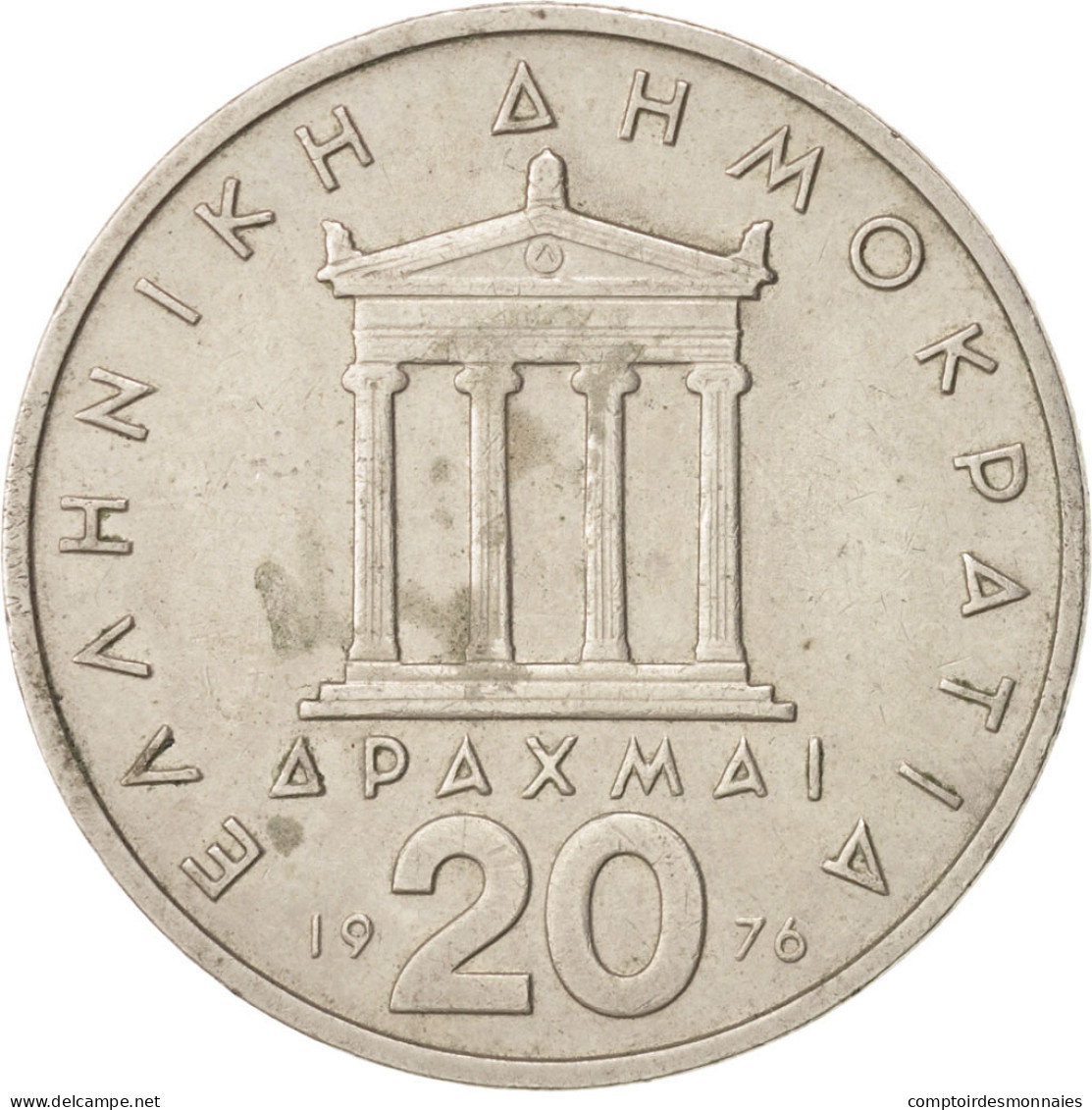 Monnaie, Grèce, 20 Drachmai, 1976, SUP, Copper-nickel, KM:120 - Grèce