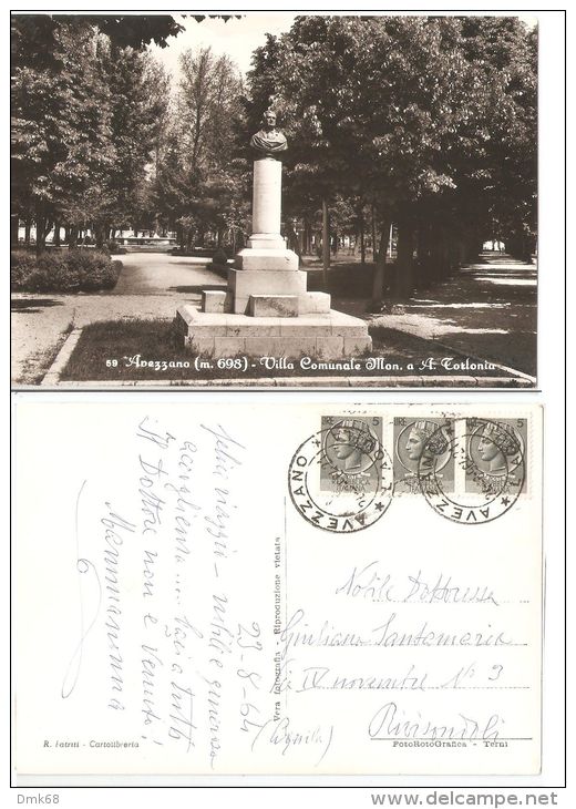 AVEZZANO ( L'AQUILA ) VILLA COMUNALE - MONUMENTO A. TORLONIA -EDIZ. FATRITI 1964 - Avezzano