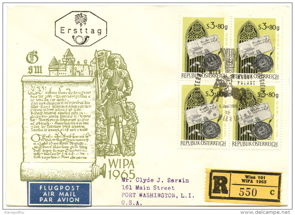 Austria Ersttag FDC WIPA 1965 Bb151127 - FDC