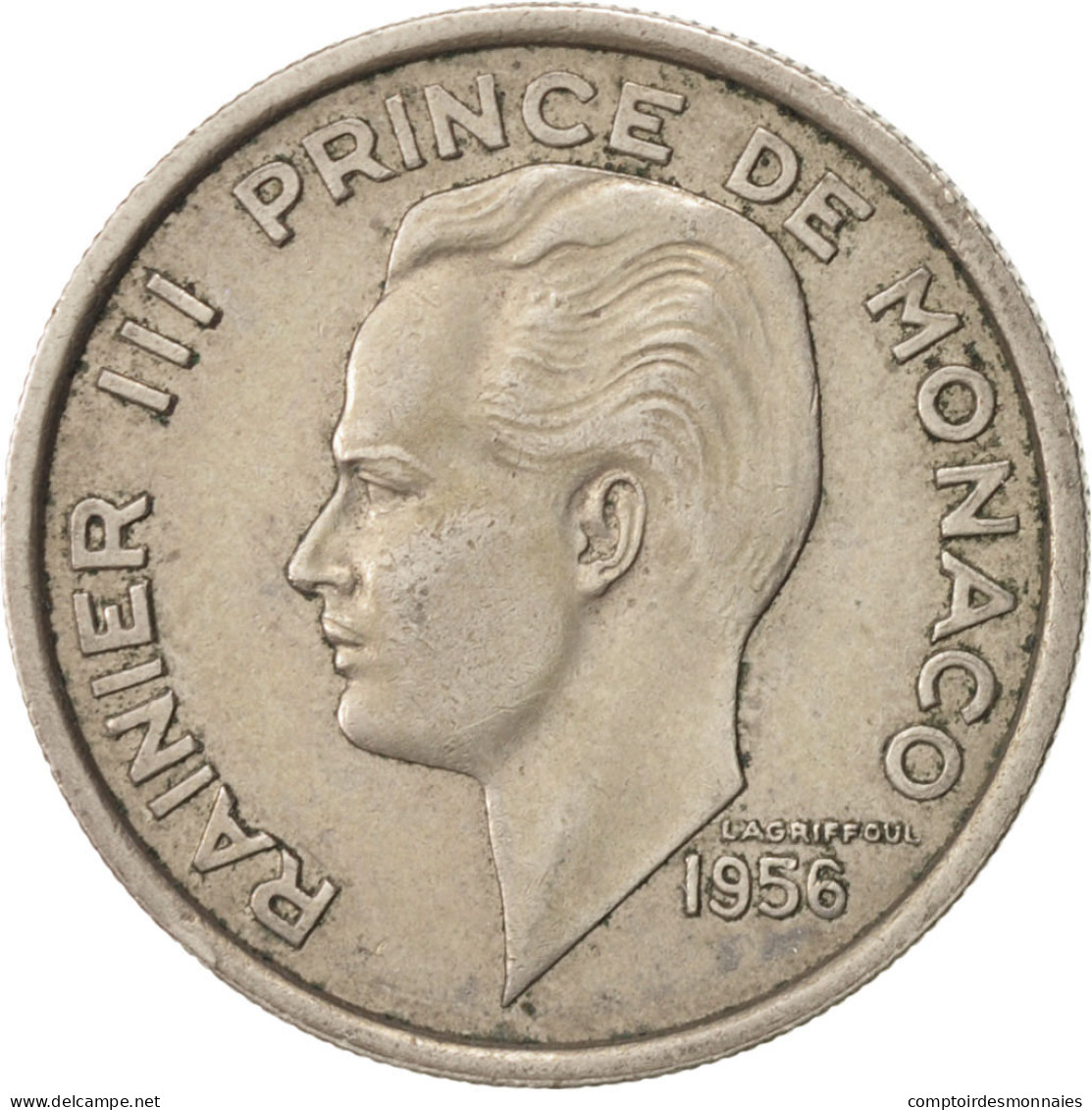 Monnaie, Monaco, Rainier III, 100 Francs, Cent, 1956, TTB+, Copper-nickel - 1949-1956 Franchi Antichi