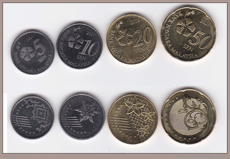 Malaysia Circulation Coins Set 2015 3rd Series Handicrafts &amp; Flora Fauna - Malaysia