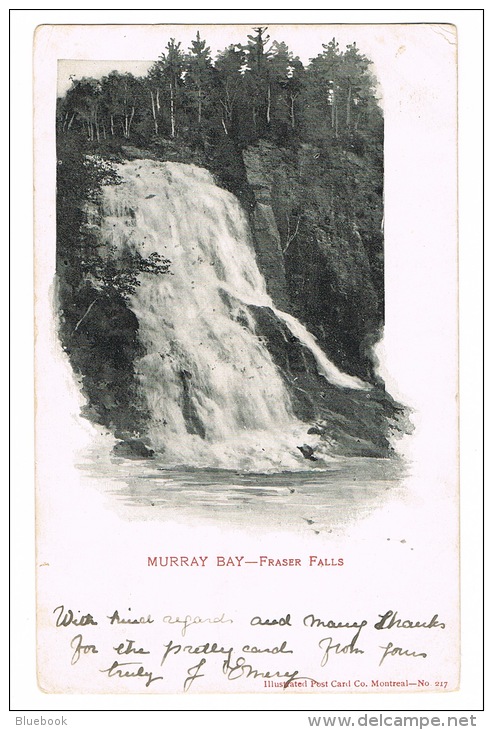 RB 1062 - 1905 Postcard Murray Bay &amp; Fraser Falls Canada - Good Ste Therese-De-Blainville Postmark - Other & Unclassified