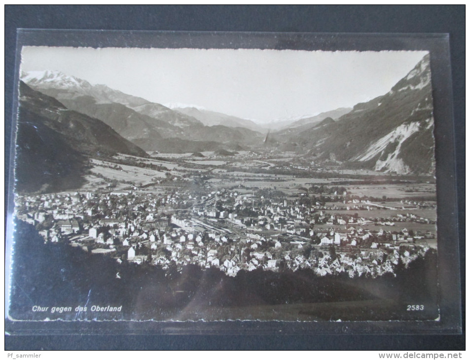 AK / Echtfoto Schweiz 1943 Mit Feldpoststempel. Feldpostnummer 5120. Chur Gegen Das Oberland - Coire