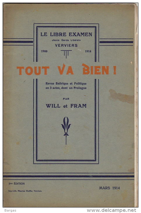 Le Libre Examen Jeune Garde Liberale De Verviers Revue Satiriqueet Politique Par Wil Et Fram - Tot De 18de Eeuw