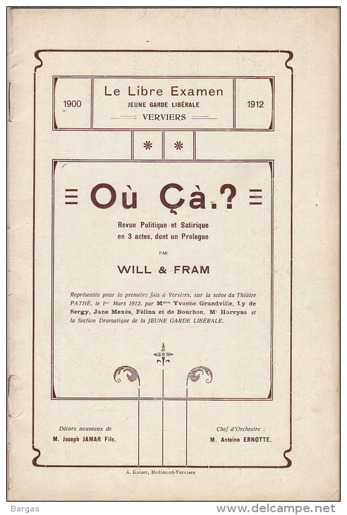 Le Libre Examen Jeune Garde Liberale De Verviers Revue Satiriqueet Politique Par Wil Et Fram - 1801-1900