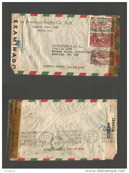 MEXICO. 1944 Multifkd Cover, By Airmail.. YEAR END SALE!! - Mexique