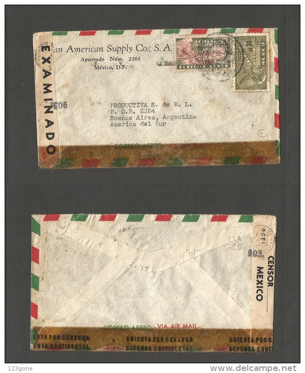 MEXICO. 1944 Multifkd Cover, By Airmail.. YEAR END SALE!! - Mexique