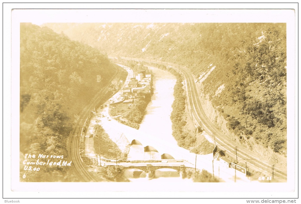 RB 1071 -  Real Photo Postcard - The Narrows &amp; Railway Station - Cumberland Maryland USA - Sonstige & Ohne Zuordnung