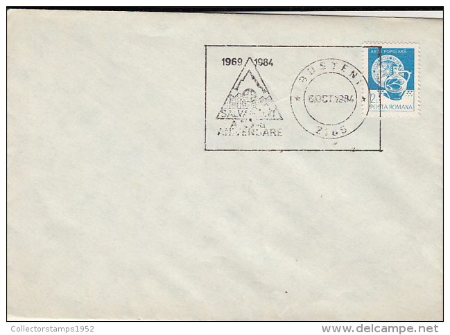 32717- MOUNTAIN RESCUE SPECIAL POSTMARK, POPULAR ART STAMPS ON COVER, 1984, ROMANIA - Covers & Documents
