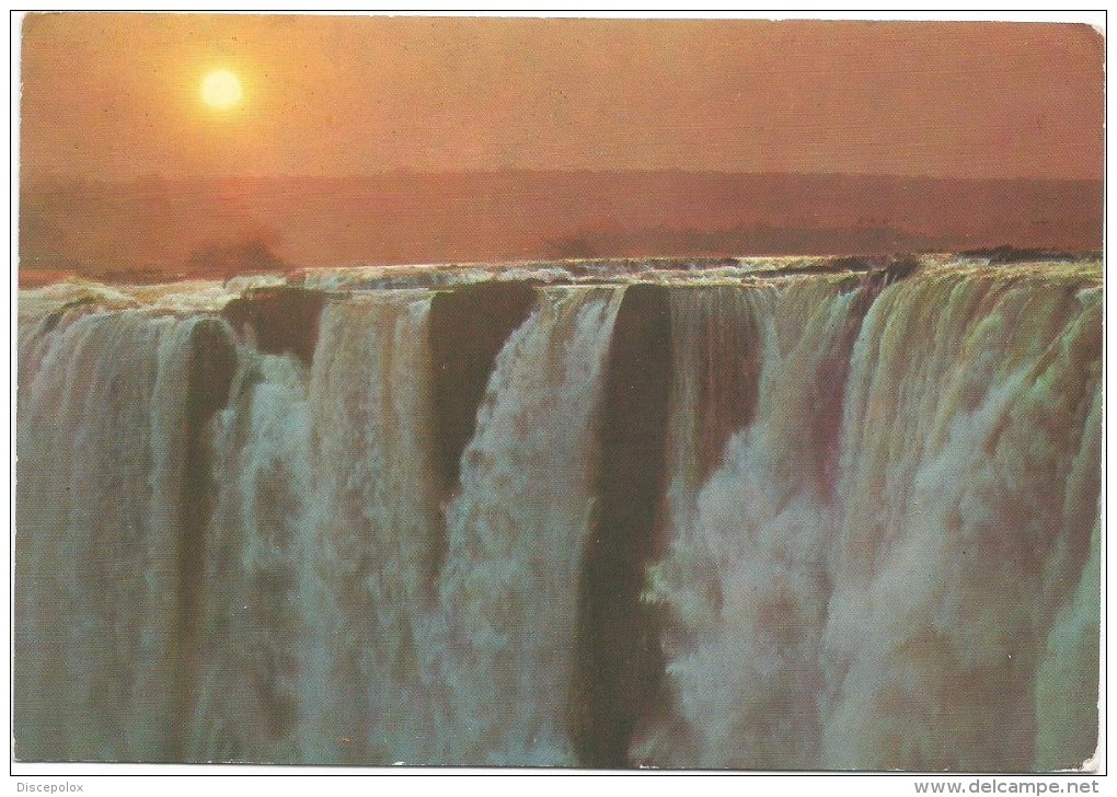 O68 Zambia - Victoria Falls - Sunset Coucher Tramonto - Nice Stamps Timbres Francobolli / Viaggiata 1971 - Zambia