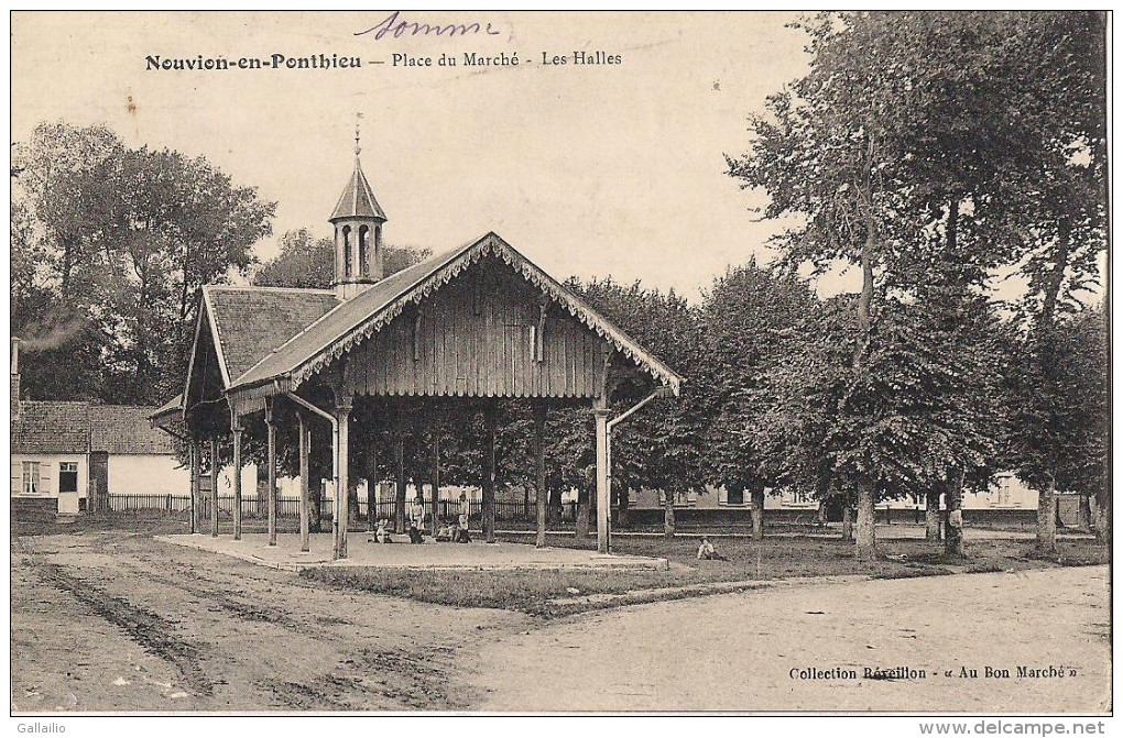 NOUVION EN PONTHIEU PLACE DU MARCHE LES HALLES - Nouvion