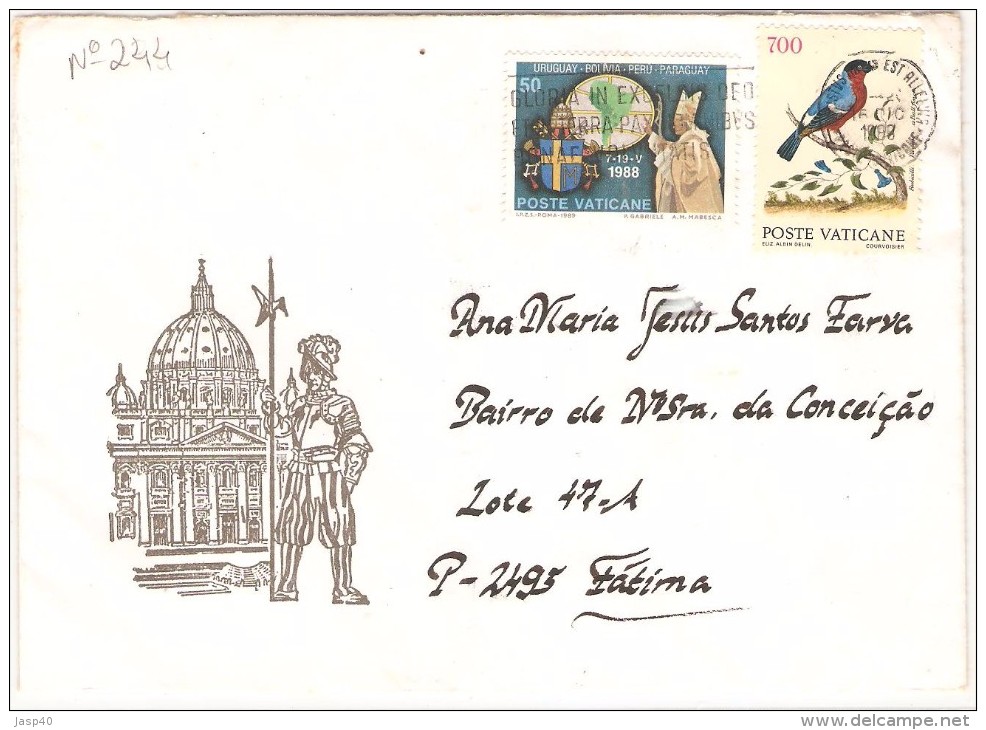 CARTA CIRCULADA DO VATICANO PARA PORTUGAL - Storia Postale