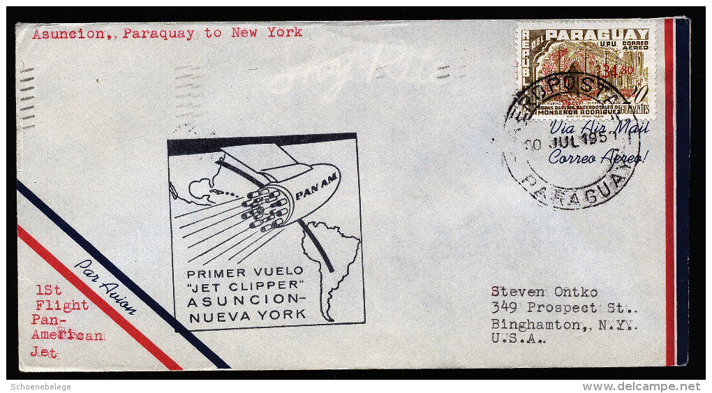 A3568) Paraguay First Flight Cover From 07/20/1959 To New York / US - Paraguay