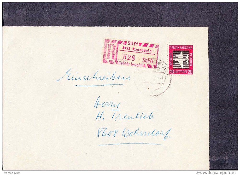 DDR: Fern-R-Brief  Radebeul 1 (828) 14.11.68 Mit Einlieferungs-Schein - Briefe U. Dokumente