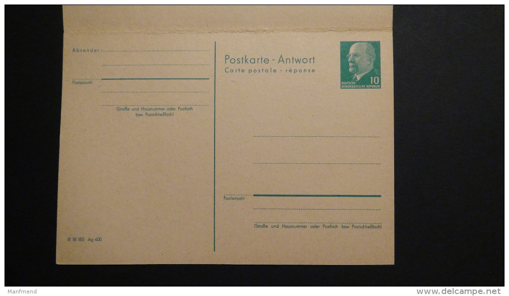 Germany - DDR - 1966 - MI: P 77 F+A**MNH - Postal Stationary - Look Scan - Cartes Postales - Neuves