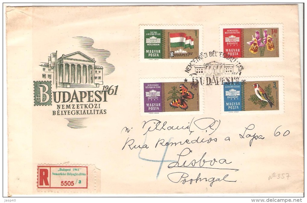 FDC CIRCULADO HUNGRIA PARA PORTUGAL - Storia Postale