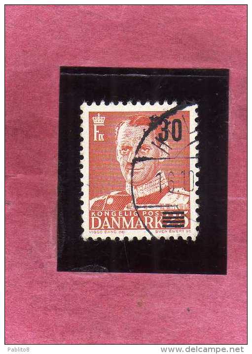 DANEMARK DANMARK DENMARK DANIMARCA 1959 1960 FREDERIK IX PARCEL POST SURCHARGED 30o 30 O ON 25 PACCHI POSTALI USATO USED - Paquetes Postales