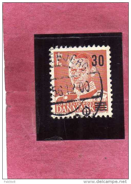 DANEMARK DANMARK DENMARK DANIMARCA 1959 1960 FREDERIK IX PARCEL POST SURCHARGED 30o 30 O ON 25 PACCHI POSTALI USATO USED - Paketmarken