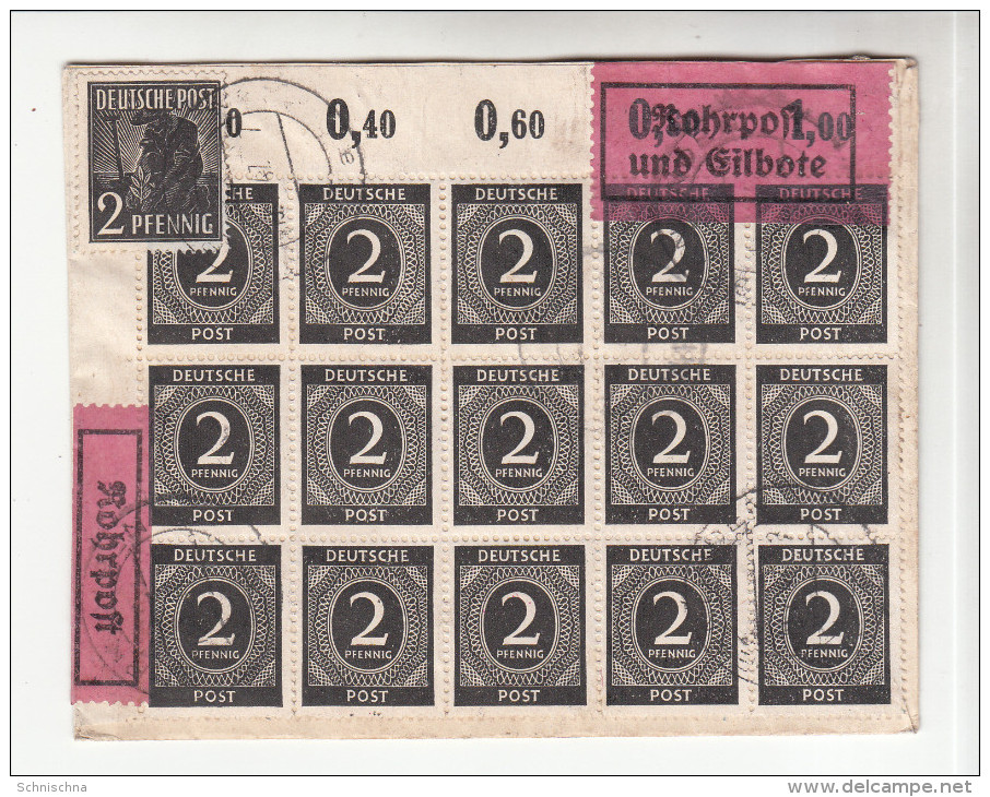 R-Briefkuvert, Rohrpost, Eilboten, Verschlusssache, Von Gernlinden Nach Olching, 1947 - Sonstige & Ohne Zuordnung