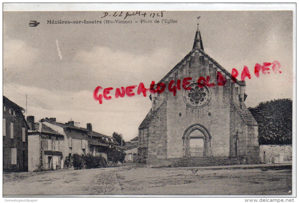 87 - MEZIERES SUR ISSOIRE -  PLACE DE L' EGLISE  1928 - Meziere Sur Issoire