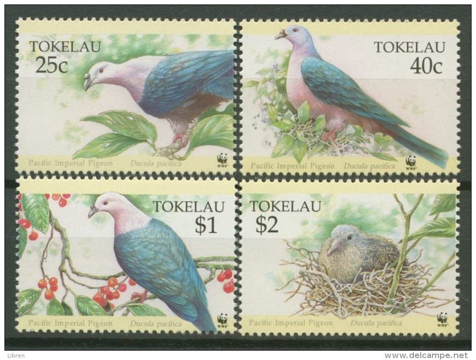 BL2 416 TOKELAU WWF PIGEON, PALOMA, PICCIONE BIRDS, UCCELLI, PAJAROS, OISEAUX, VOGELS, FUGL, FAGEL MNH, POSTFRIS, NEUF** - Columbiformes