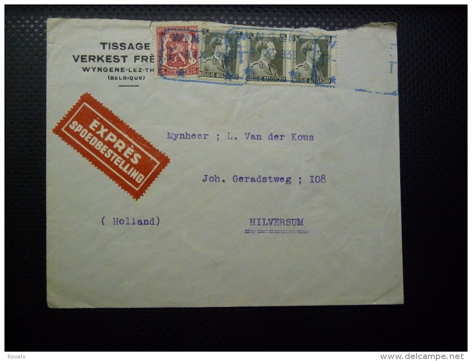 Belgie Old Post Card 1939 TISSAGE VERKEST... - ....-1951