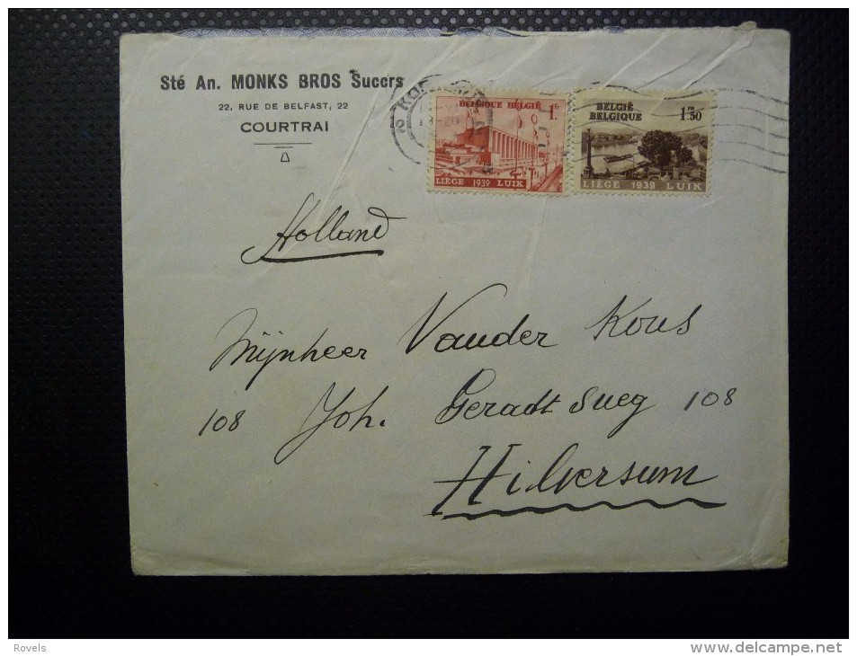 Belgie Old Post Card 1939  Sté An Monks Bros Succrs. - ....-1951