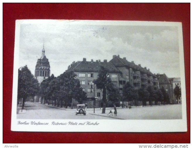 AK Berlin Weissensee Pistorius Platz Mit Kirche 1955 - Weissensee