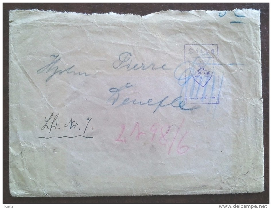 RARE : Env + Lettre PAR PASSEUR Pour Officier PRISONNIER DE GUERRE OFLAG XI A OSTRODA POLOGNE Juillet 1940 - Guerra Del 1939-45