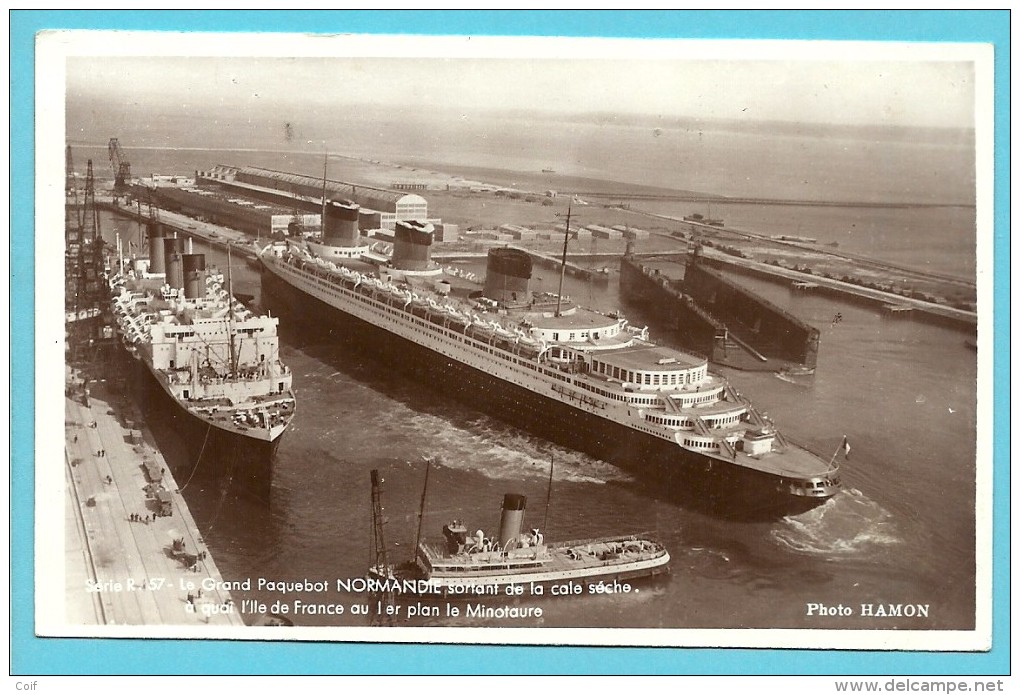 Kaart Met Stempel NEW-YORK AU HAVRE / S/S. "NORMANDIE" HAVRE-NEW-YORK FRENCH LINE 20/8/39 - Naval Post