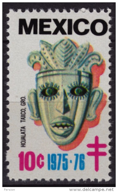 Indian Mask  / Folk Art - 1975 1976 MEXICO - Tuberculosis Charity Stamp - MNH - Indianer