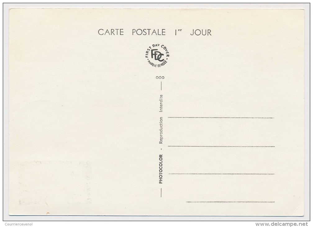 FRANCE => Carte Maximum - 0,30 + 0,10 CALVIN - Noyon (Oise) - 1964 - 1960-1969