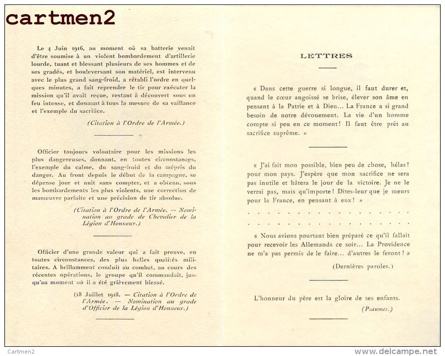 FAIRE-PART DECES MILITAIRE JAMES PICOT CAPITAINE AU 10eme REGIMENT D'ARTILLERIE OFFICIER LEGION GUERRE PATRIOTISME - Todesanzeige