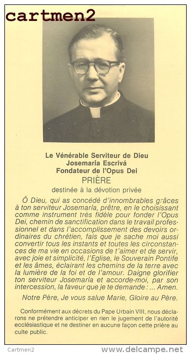 FAIRE-PART DE DECES Monseigneur  Josemaria Escriva De Balaguer Y Albas Fodateur De L&acute;Opus Dei Bresil Italia - Décès