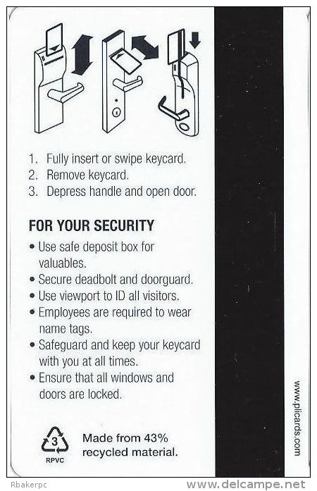 Fairfield Hotel Room Key Card - Hotel Keycards