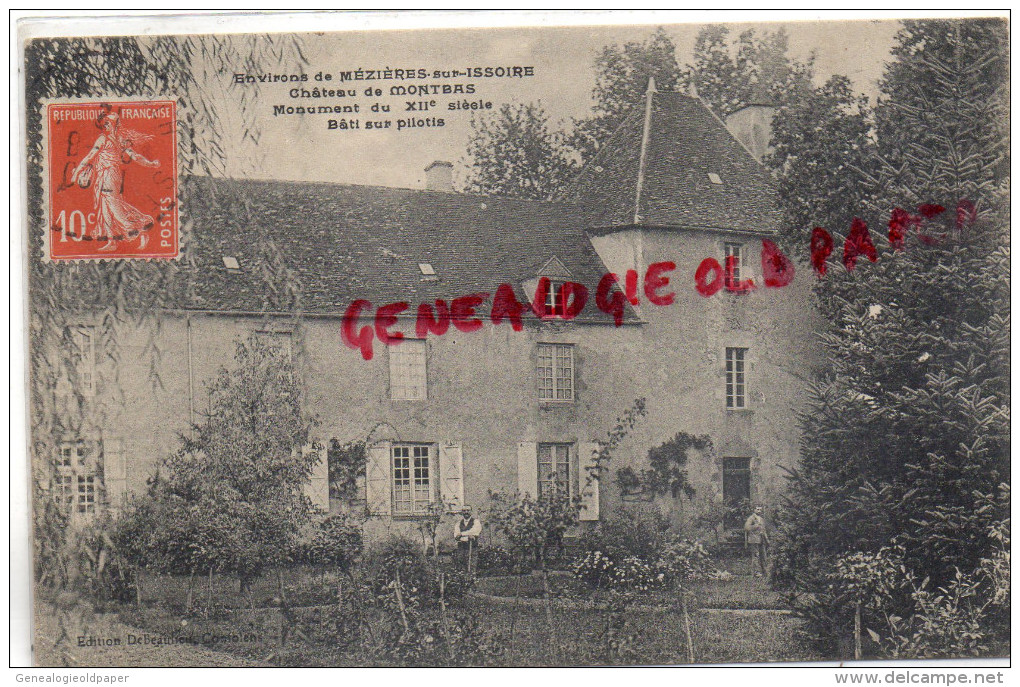 87 - MEZIERES SUR ISSOIRE - MEZIERE - CHATEAU DE MONTBAS - BATI SUR PILOTIS- EDITEUR DEBEAULIEU CONFOLENS - Meziere Sur Issoire