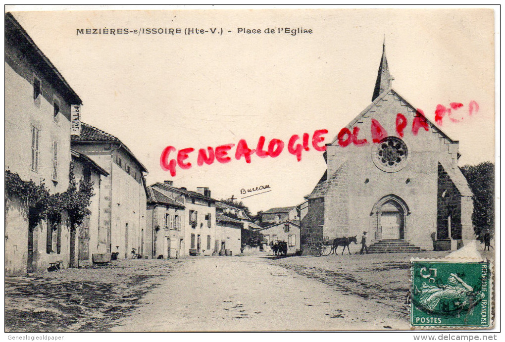 87 - MEZIERES SUR ISSOIRE - MEZIERE - PLACE DE L' EGLISE  1910 - Meziere Sur Issoire