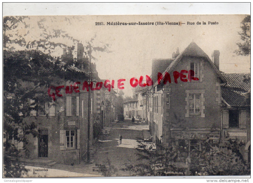 87 - MEZIERES SUR ISSOIRE - MEZIERE - RUE DE LA POSTE - EDITEUR BL MONTLUCON- N° 2193- DESBORDES - Meziere Sur Issoire