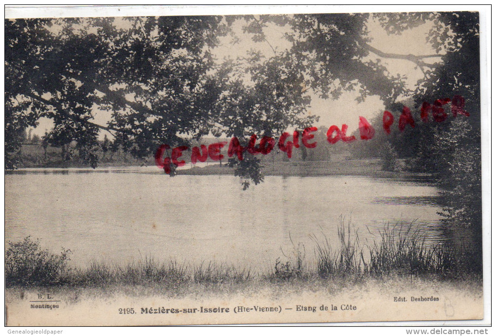 87 - MEZIERES SUR ISSOIRE - MEZIERE - ETANG DE LA COTE  - EDITEUR BL MONTLUCON- N° 2195 DESBORDES - Meziere Sur Issoire