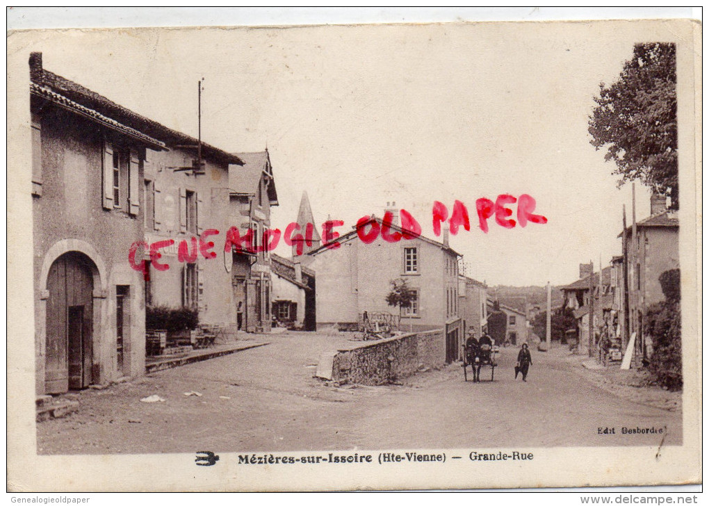 87 - MEZIERES SUR ISSOIRE - MEZIERE - GRANDE RUE -HOTEL DU CHENE VERT  - EDITEUR DESBORDES 1938 - Meziere Sur Issoire