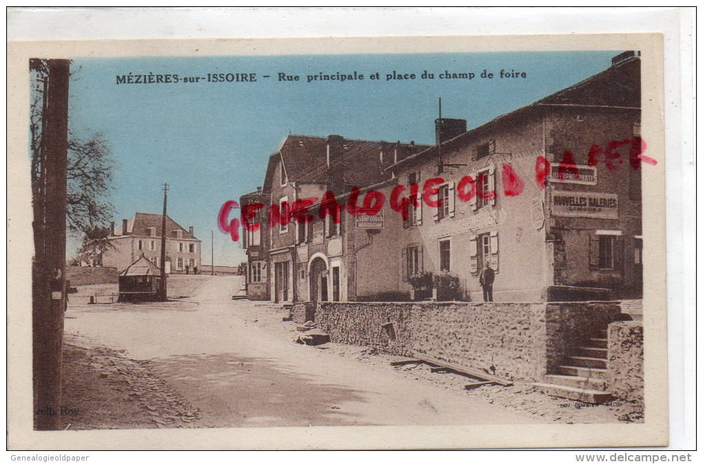 87 - MEZIERES SUR ISSOIRE - MEZIERE - RUE PRINCIPALE ET PLACE CHAMP DE FOIRE- EDITEUR ROY - Meziere Sur Issoire