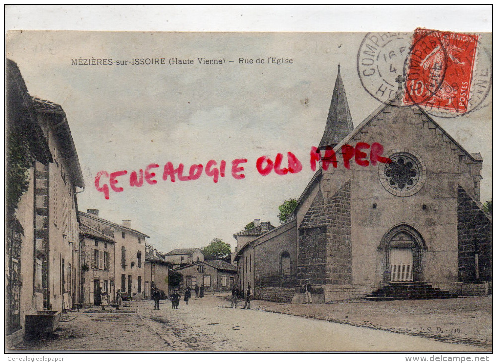 87 - MEZIERES SUR ISSOIRE - MEZIERE -  RUE DE L' EGLISE -1908- EDITEUR JSD -110 - Meziere Sur Issoire